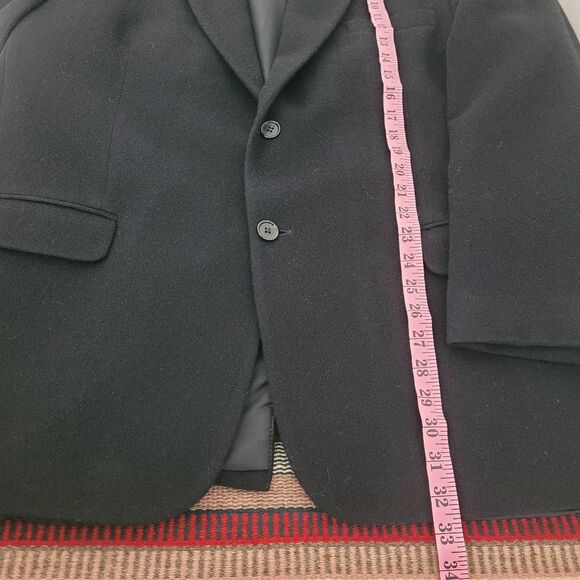 Club Room Black Camel Hair Coat Blazer Suit Jacket Mens 46R Soft 2 Button Classi - Picture 7 of 10